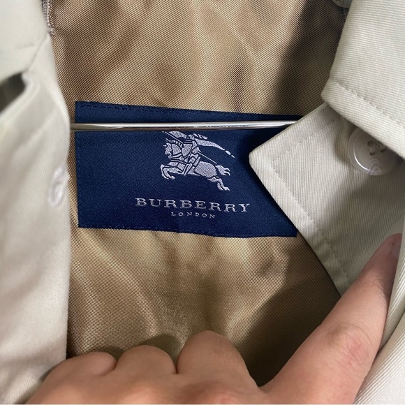 Burberry Womens Car Coat Nova Check Plaid Sz 12‎ R Cream - Picture 7 of 16